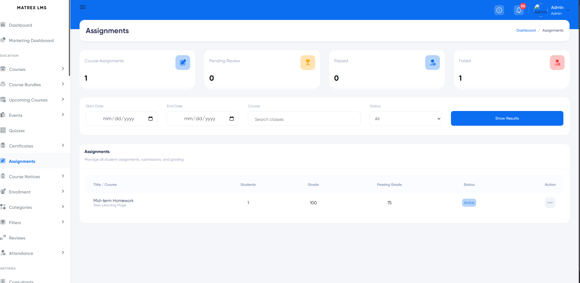 Assignments Hub Preview